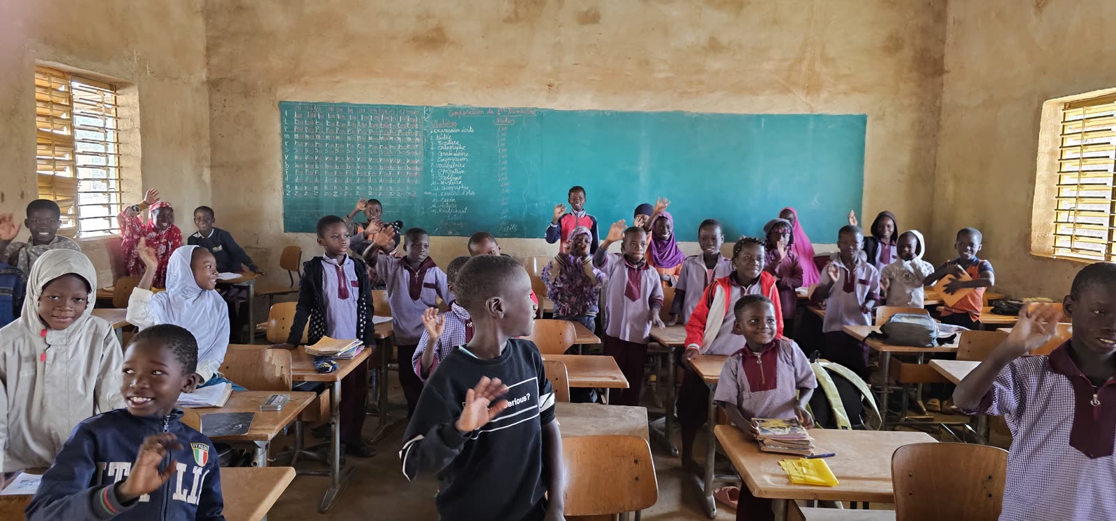 Élèves dans une classe de l’école Shalom